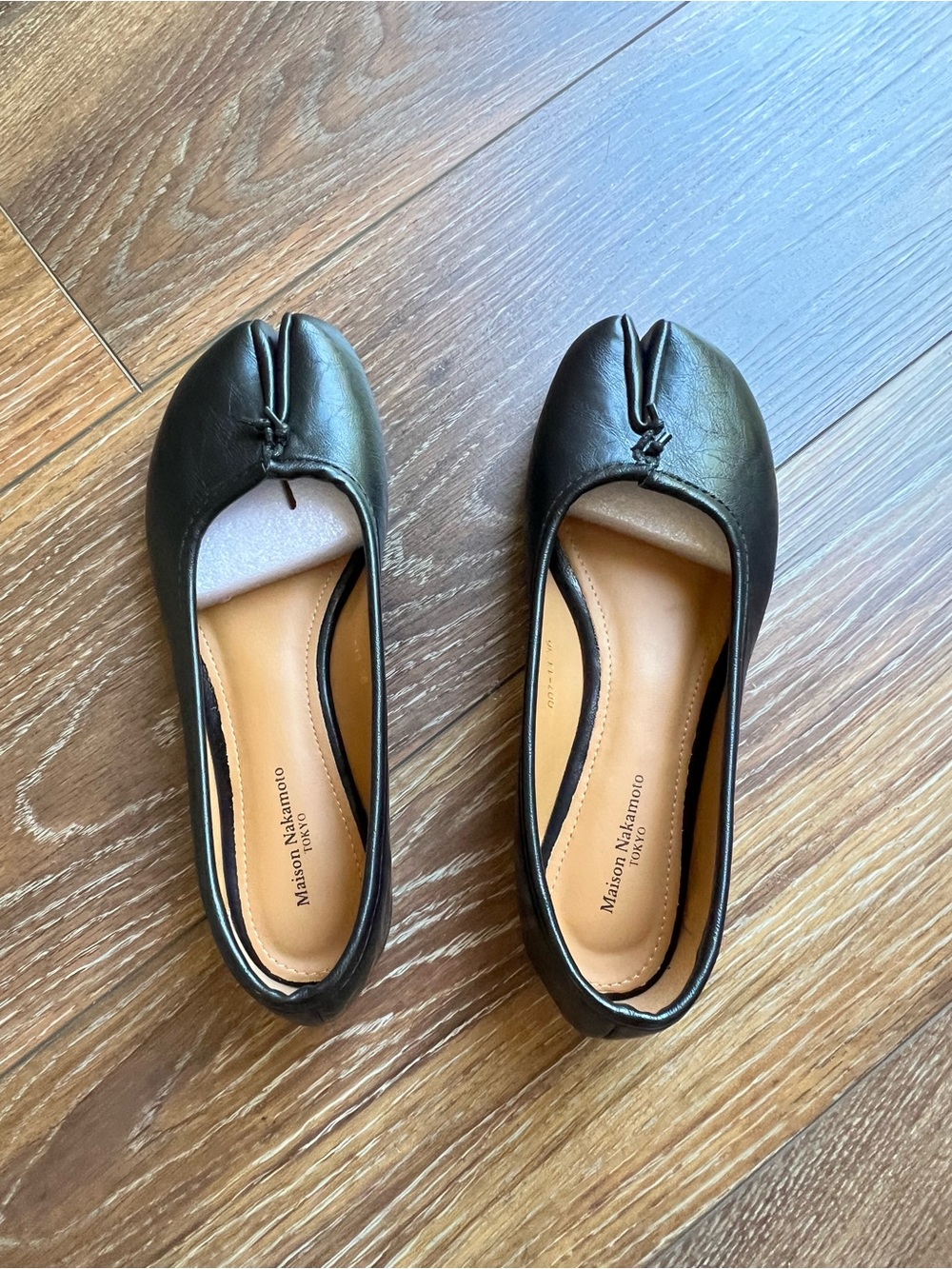Maison Nakamoto Tabi Style Flats Black Vegan Leather EU 36 US 5.5-6 NIB